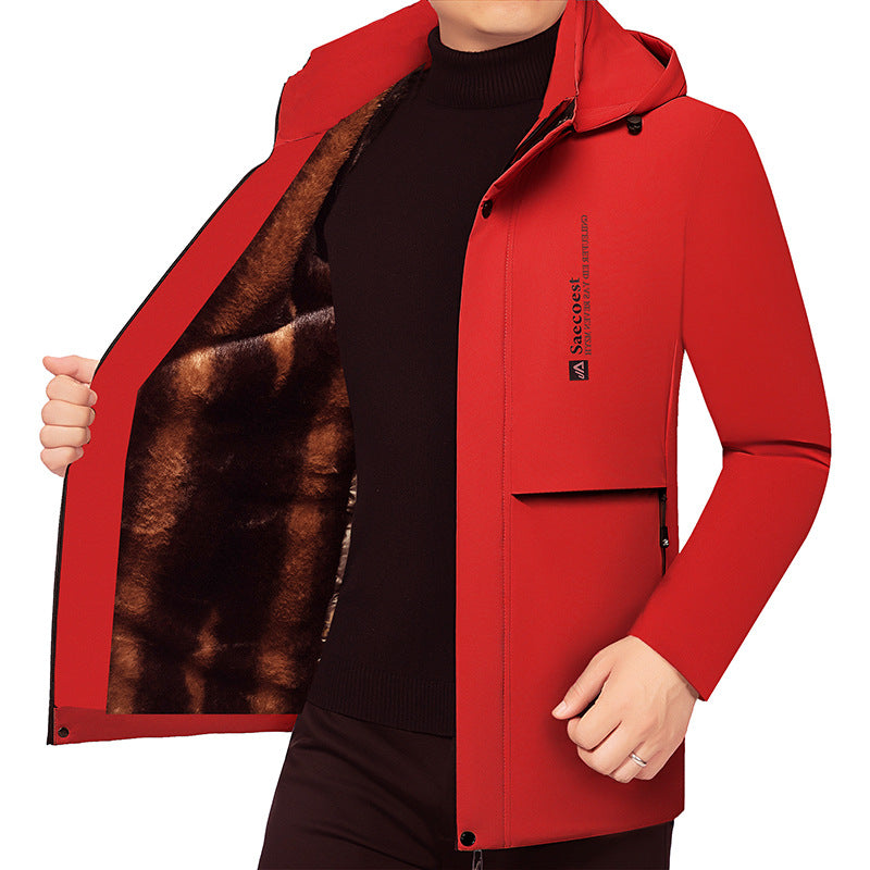 Herren Wattierte Stehkragenjacke mit wasserabweisender Oberfläche und Reißverschlusstaschen EB