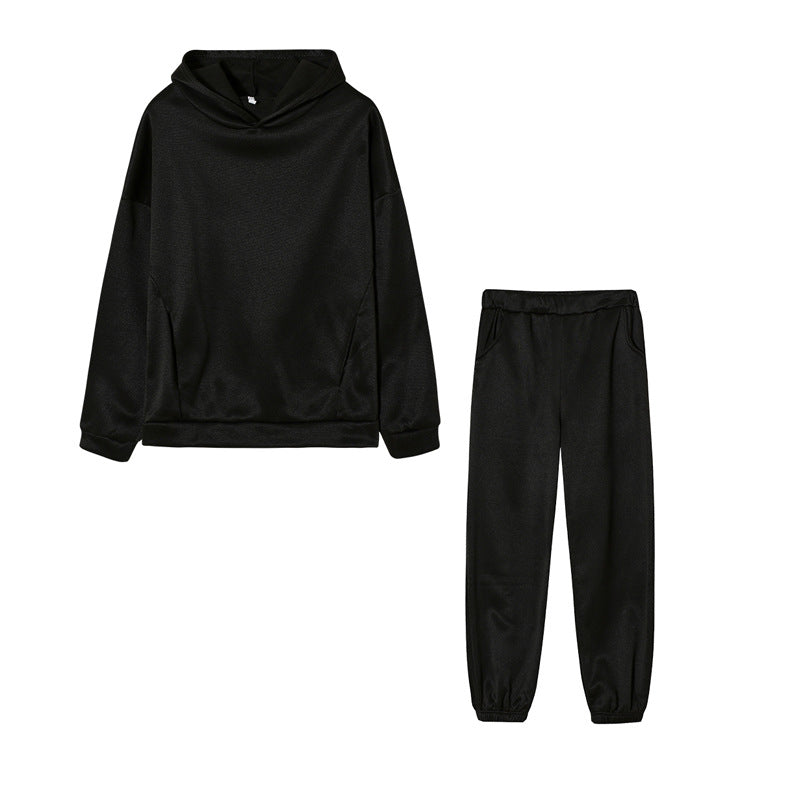 Damen lässiges Hoodie-Set mit elastischer Taillierung und praktischen Taschen EB