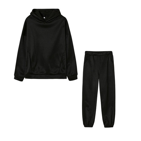 Damen lässiges Hoodie-Set mit elastischer Taillierung und praktischen Taschen EB