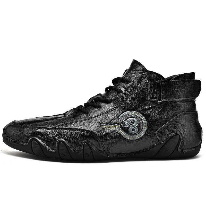 Herren Hochwertige Leder-Sneaker mit rutschfester Sohle und gepolstertem Knöchel EB