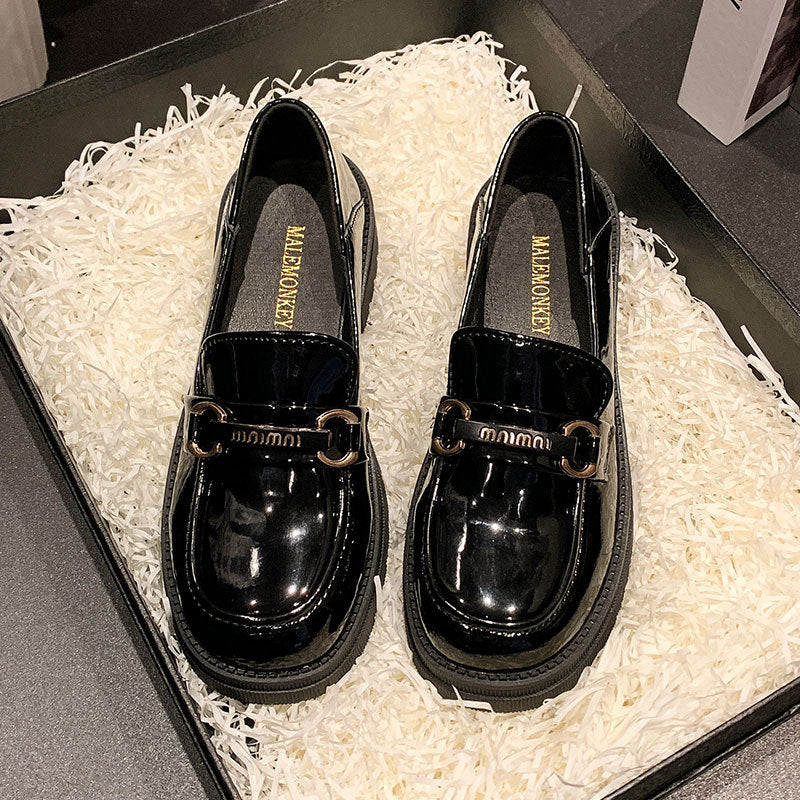 Damen Klassische Loafer mit modischer Schnallenverzierung EB