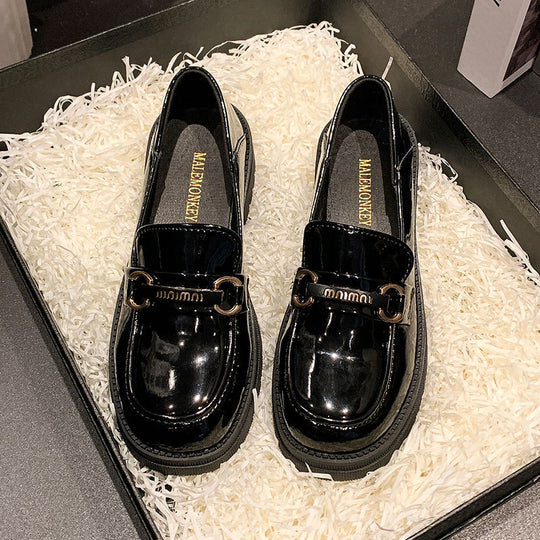 Damen Klassische Loafer mit modischer Schnallenverzierung EB
