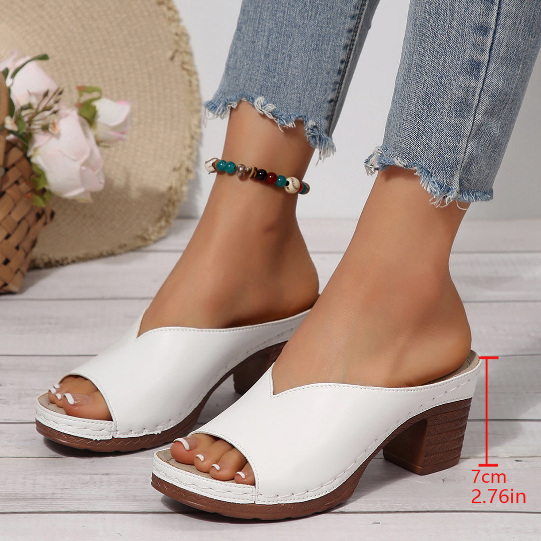 Damen Sandalen mit elegantem Blockabsatz und modischem Schlitzdesign EB