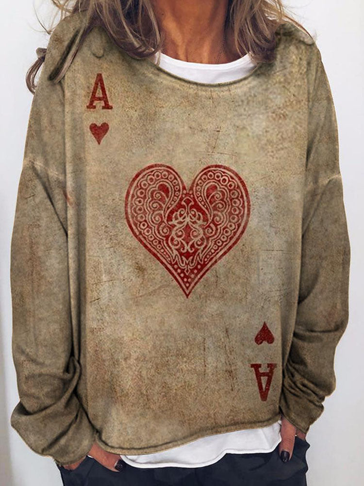 Damen Langärmeliges Oversize-Sweatshirt mit abstraktem Aquarell-Mosaikprint EB