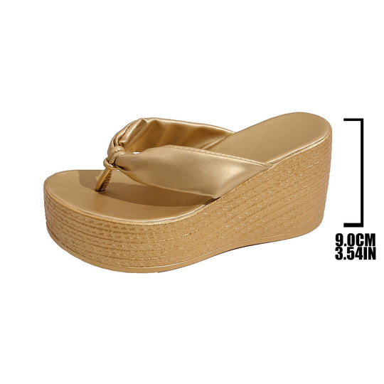 Damen Glamouröse und komfortable Plateau-Sandalen mit dekorativem Schleifen-Detail EB