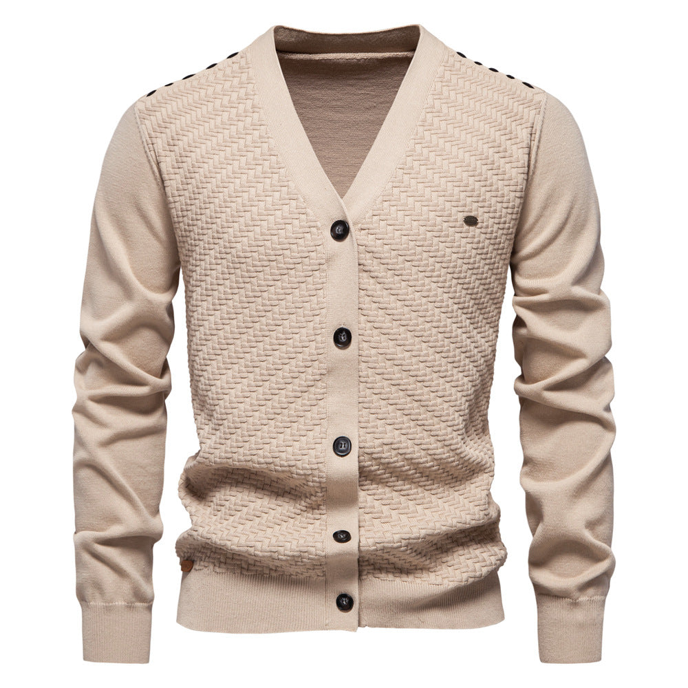 Herren Strickjacke mit strukturiertem Muster EB