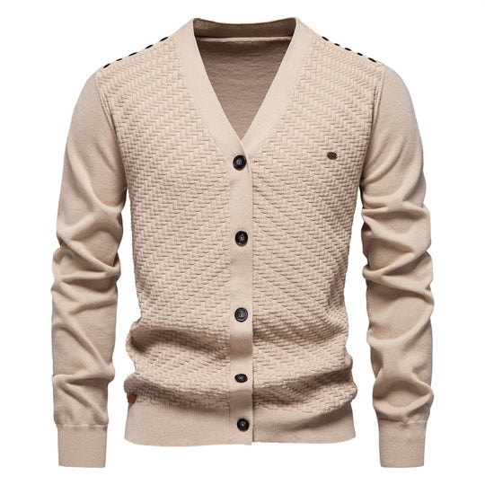 Herren Strickjacke mit strukturiertem Muster EB