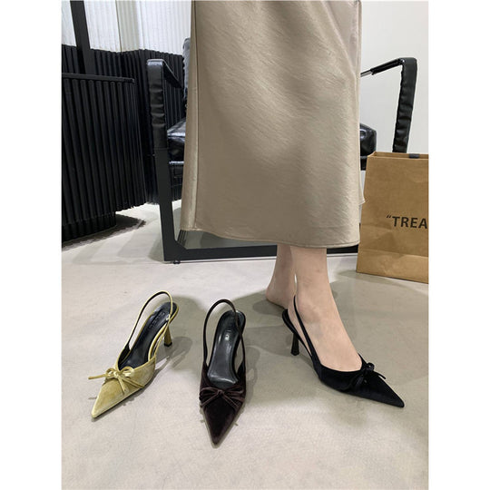 Damen Slingback Pumps mit zierlichem Schleifendetail EB