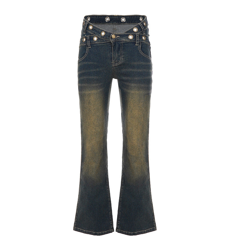 Damen Jeans mit weitem Schnitt und eleganten Gürtelschlaufen EB
