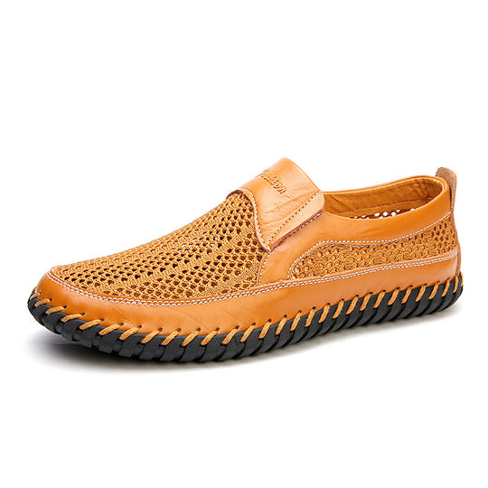Damen Atmungsaktive Slipper aus weichem Leder mit flexiblem SohlenDesign EB