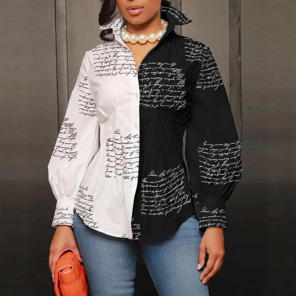 Damen modische Bluse mit geometrischem Design EB