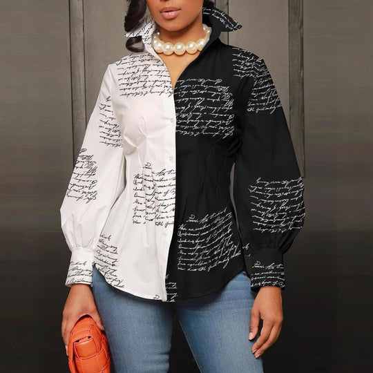 Damen modische Bluse mit geometrischem Design EB