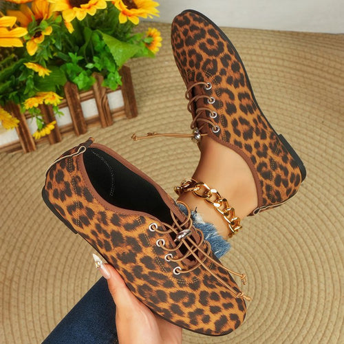 Damen modische Sneaker mit Leopardendruck EB