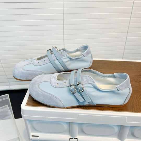 Damen elegante Schnürschuhe mit modischen Doppelriemen EB
