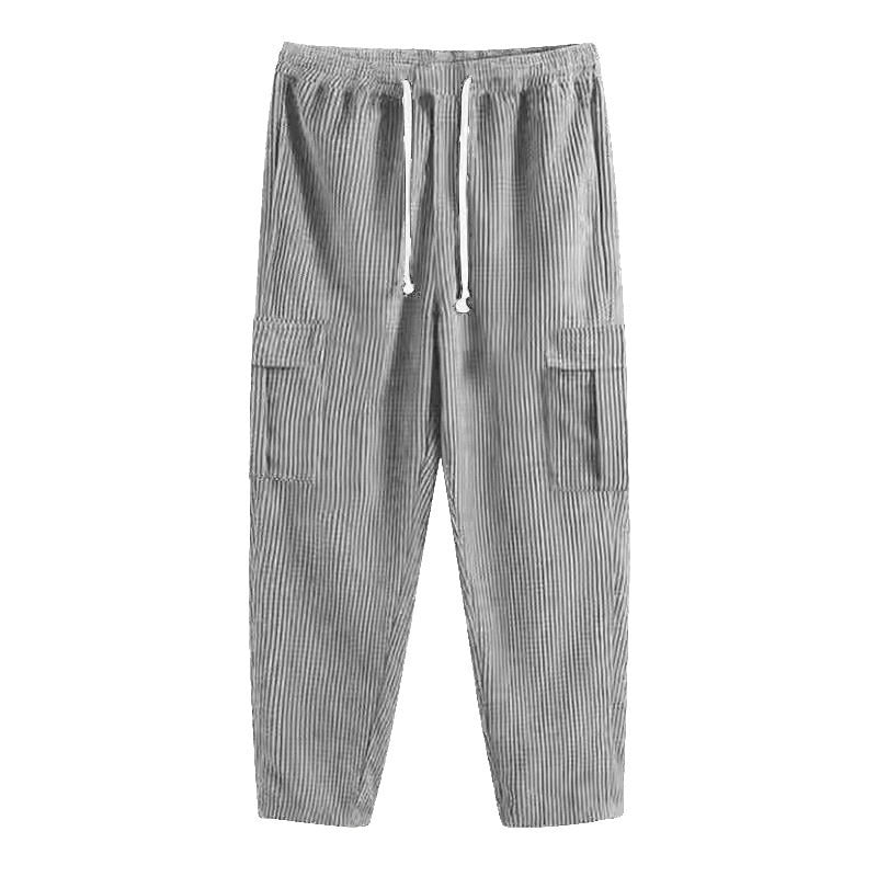 Herren lässige Cargo-Hose mit seitlichen Taschen und elastischem Bund EB