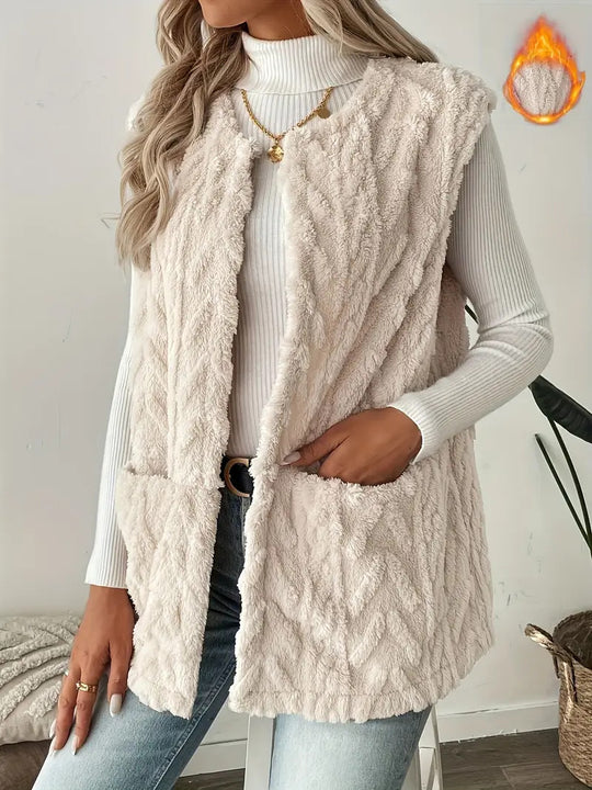 Damen Strickweste mit luxuriösem Obermaterial EB
