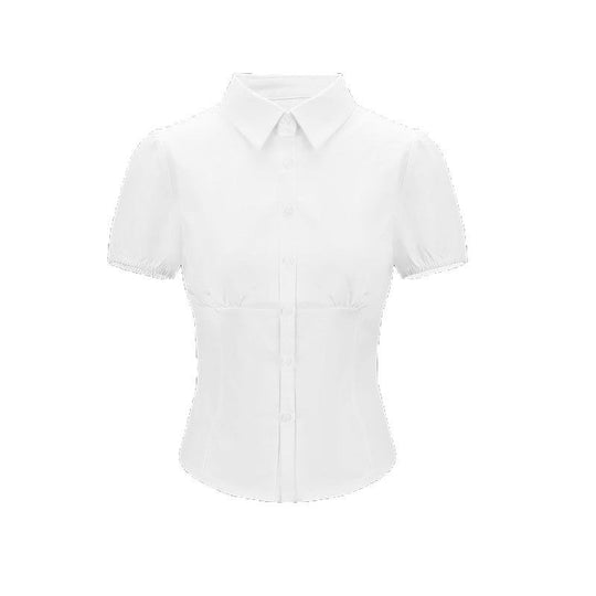 Damen Bluse mit Puffärmeln und taillierter Passform EB