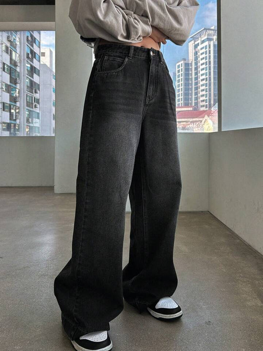Damen Weite Jeanshose im modernem Schnitt mit elegantem Design EB