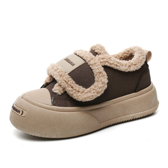 Damen Sportliche Sneaker mit flauschigem Innenfutter und rutschfester Sohle EB