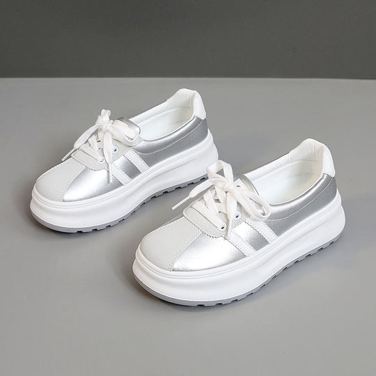 Damen modische Plateauschuhe mit metallic Details und rutschfester Sohle EB