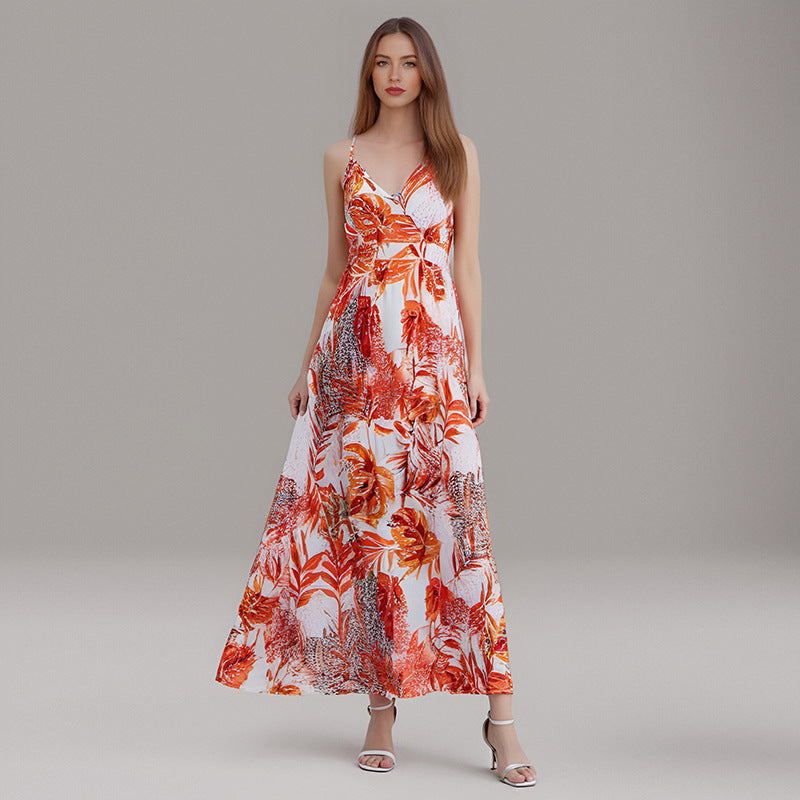Damen Maxikleid mit elegantem floralem Schnitt EB