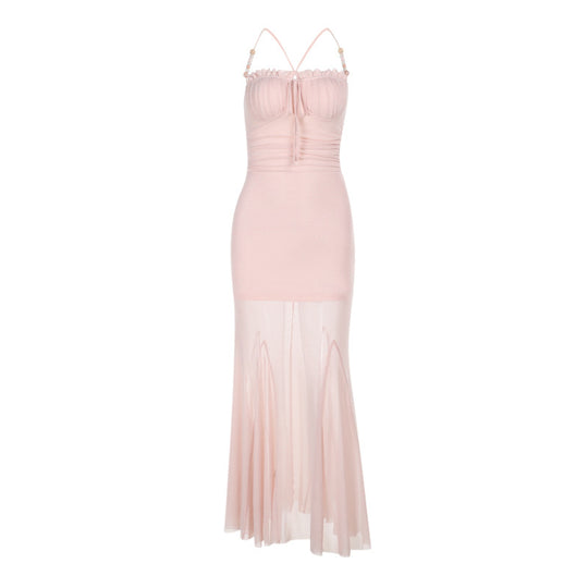 Damen Elegantes Maxikleid mit raffinierten Rüschendetails EB