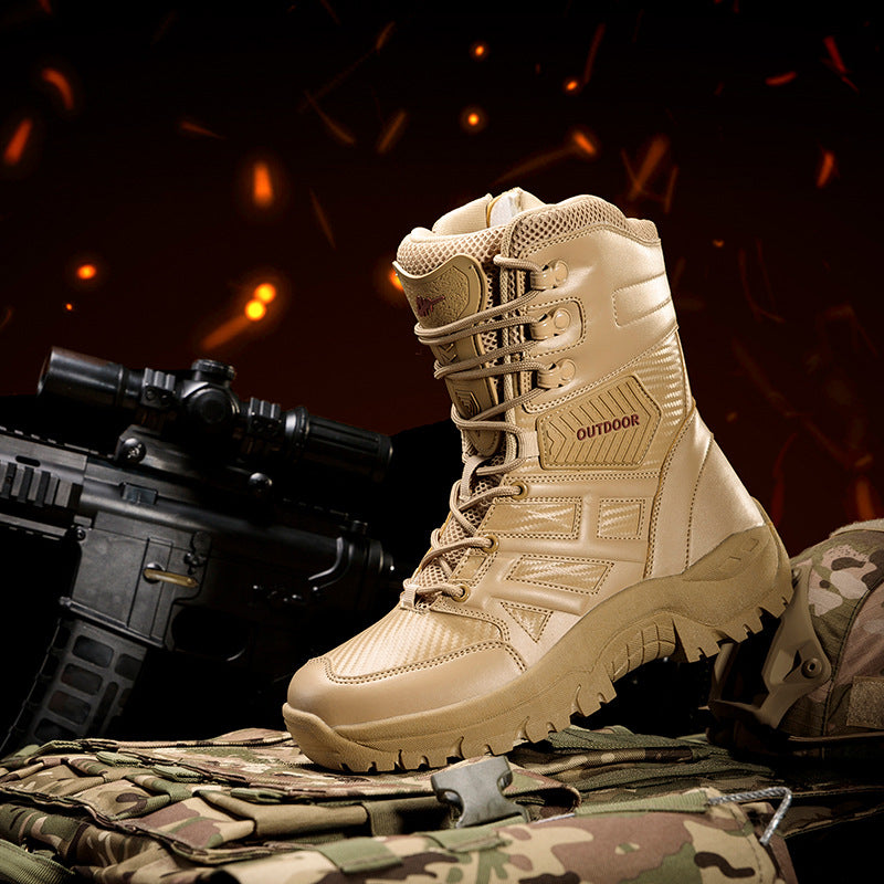 Herren Tactical Stiefel mit seitlichem Reißverschluss und hochgezogenem Knöchelschutz EB