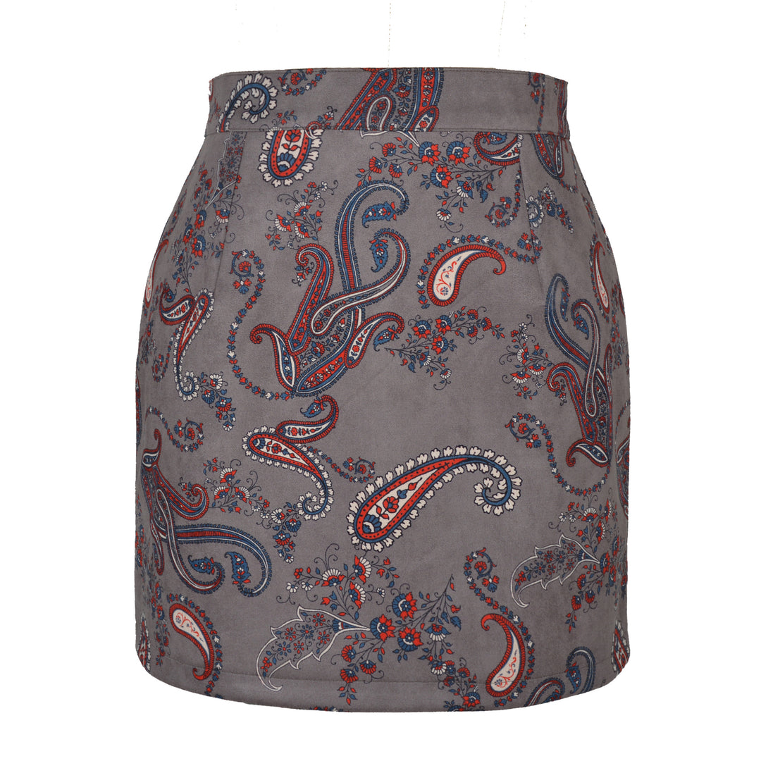 Damen Minirock mit Paisleymuster und hohem Schnitt EB