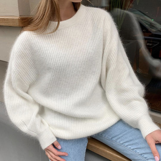 Damen Oversized Pullover aus hochwertigem Strick EB