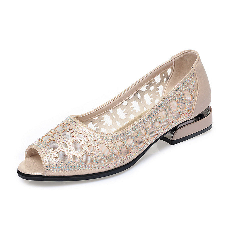 Damen Peeptoe Pumps mit elegantem Spitzenverzierung und komfortablem Blockabsatz EB