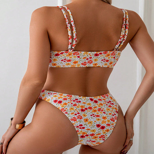 Damen High-Waist Bikini Set mit modischen Rippdetails EB