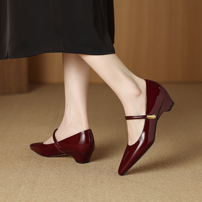 Damen elegante Slingback-Ballerinas mit modischem Riemchen EB