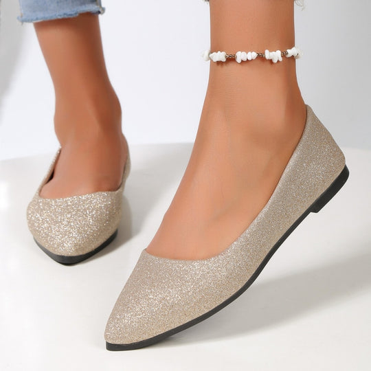 Damen Glitzernde Ballerinas mit elegantem Schnitt EB