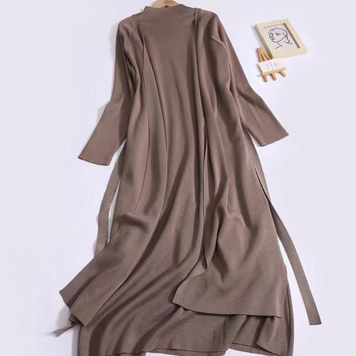 Damen eleganter Longmantel mit asymmetrischem Schnitt und hohem Kragen EB
