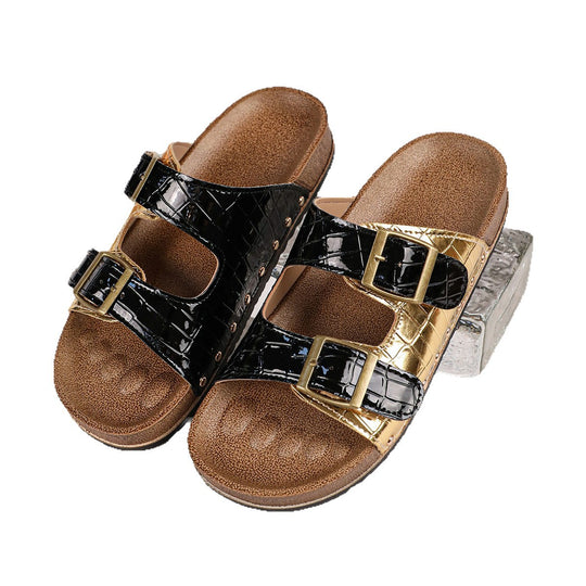 Damen trendige Sandalen mit verstellbaren Schnallen EB