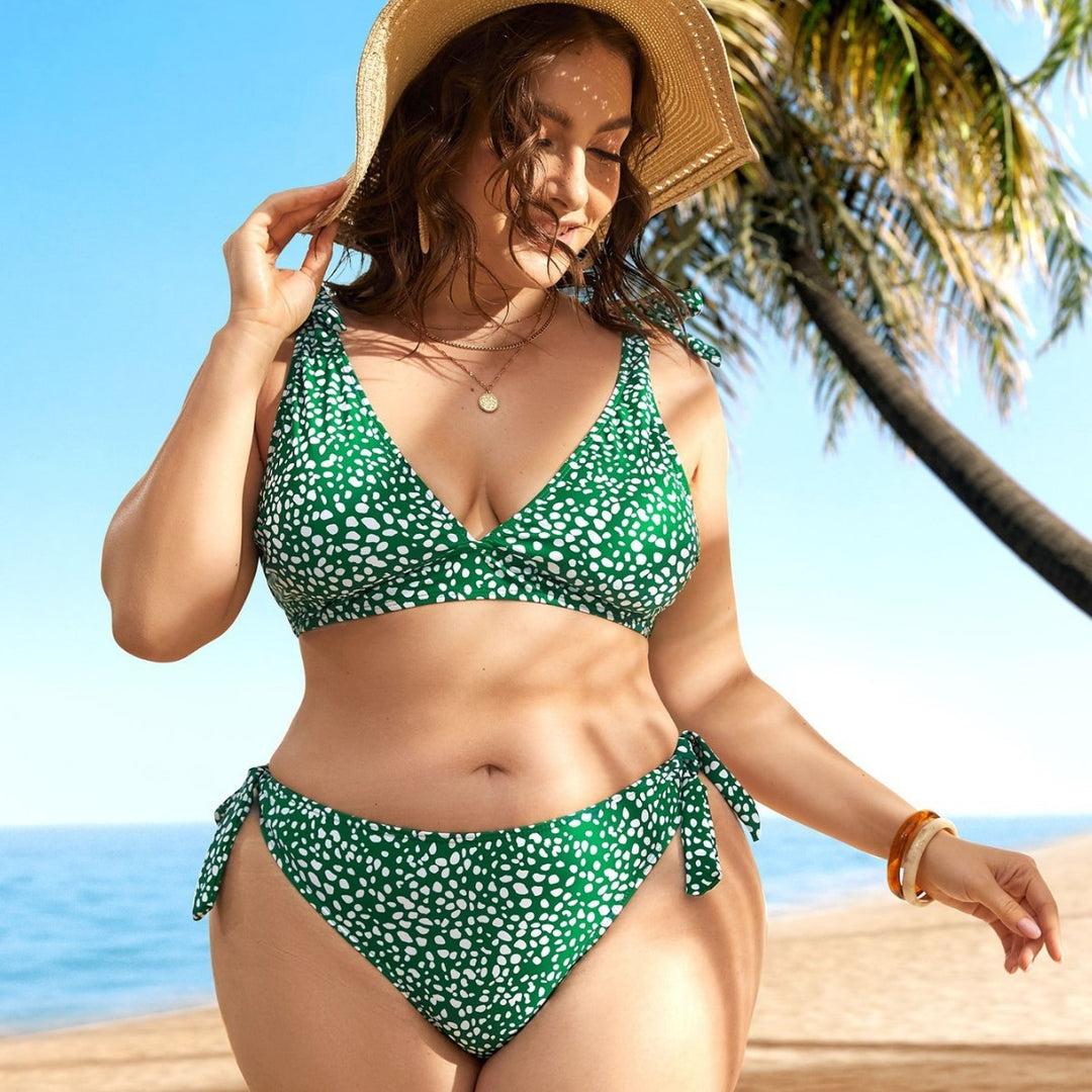Damen Triangel-Bikini-Set mit verspieltem Knotendesign EB