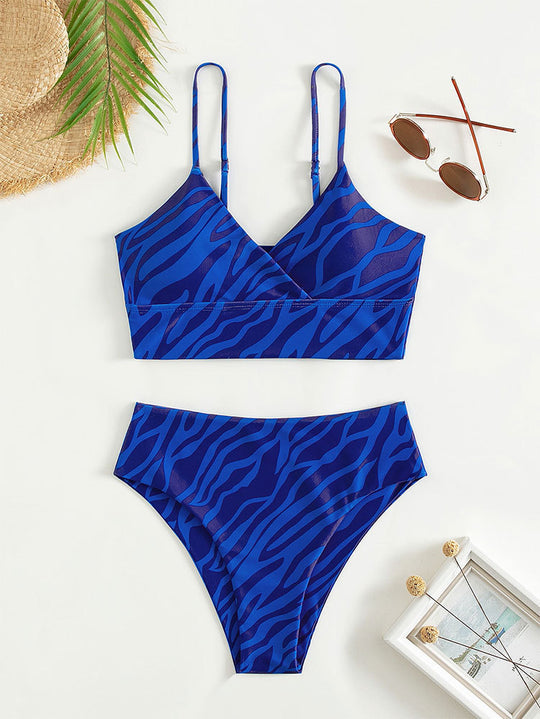 Damen Bikini-Set mit schmeichelndem Wickel-Design und sportlichem Animal-Print EB