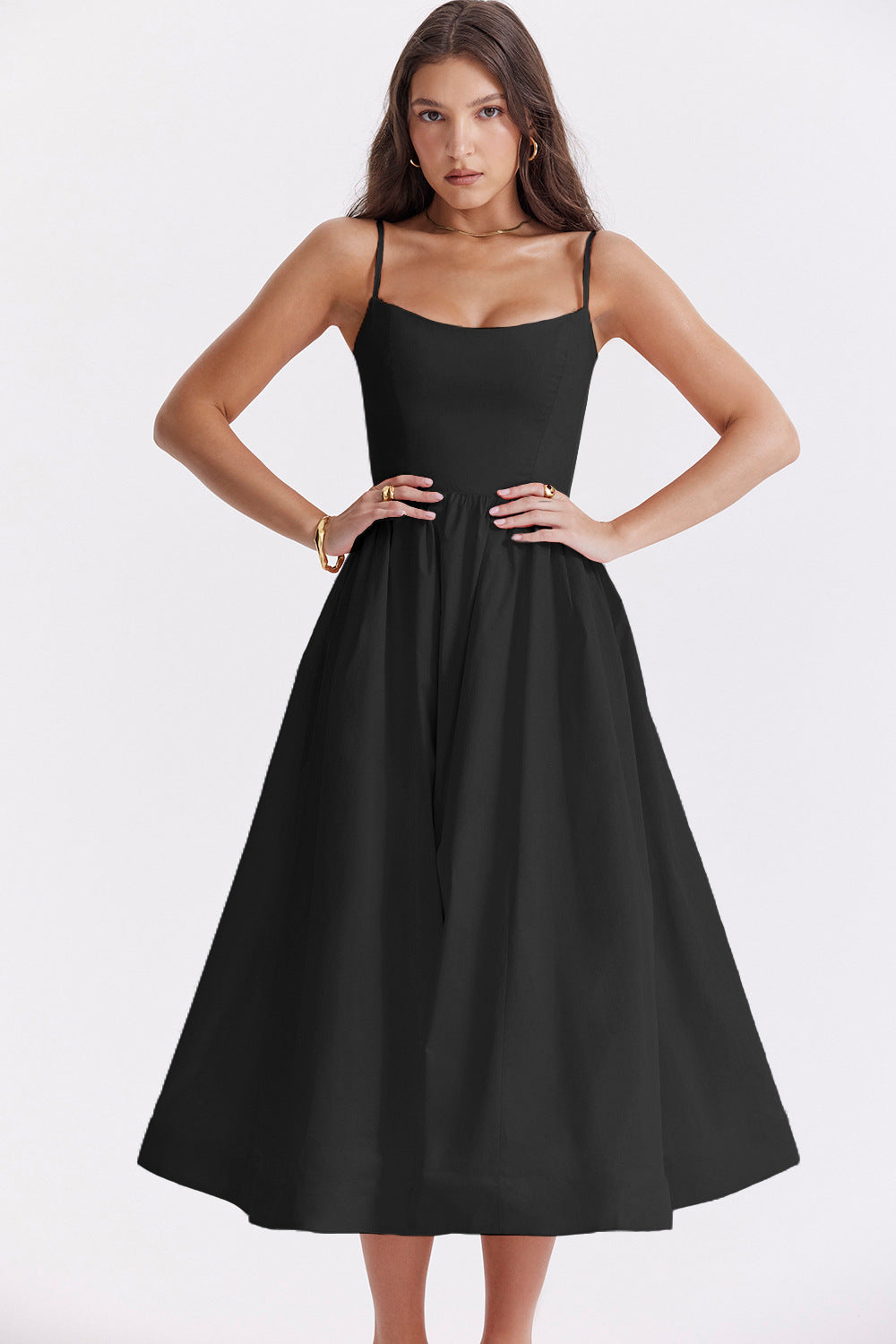 Damen Maxikleid mit floralem Print und verstellbaren Spaghettiträgern EB