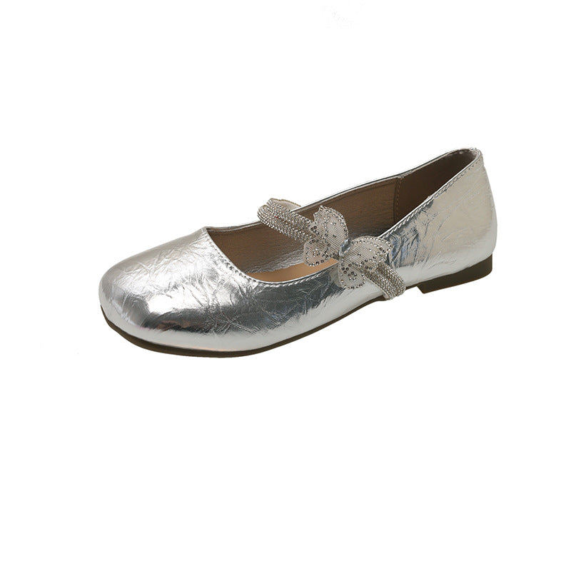 Damen elegante Ballerinas mit dekorativem Schleifen-Detail und rutschfester Sohle EB