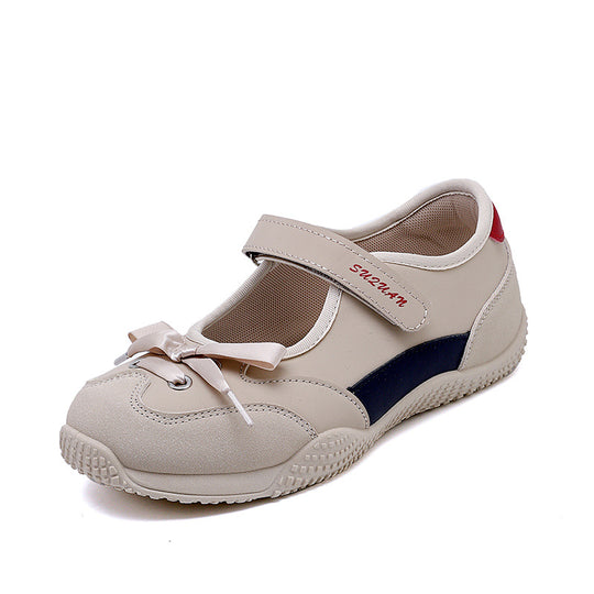 Damen sportliche Ballerinas mit verstellbarem Klettverschluss und bequemer Sohle EB