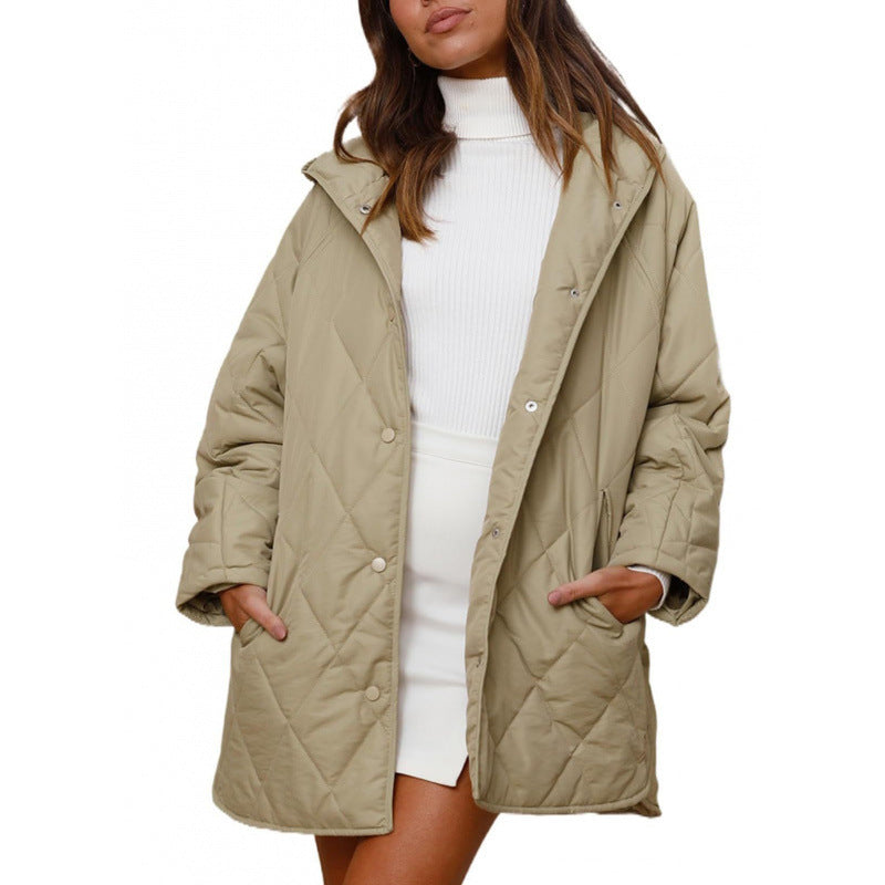 Damen warme Steppjacke mit Kapuze EB