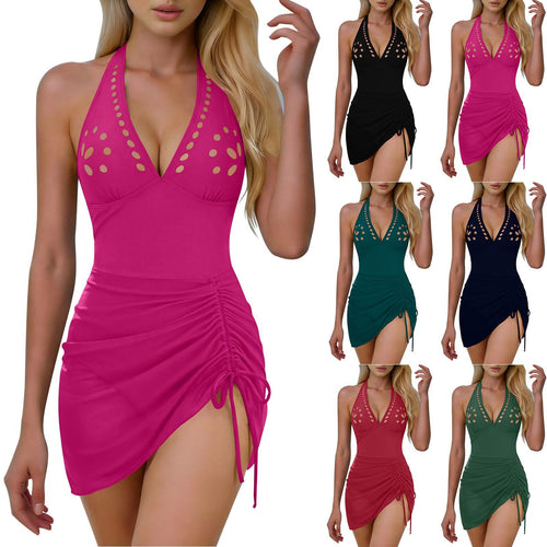 Damen Einteiler Badeanzug mit raffiniertem Cut-Out und verstellbarem Rückenträgersystem EB