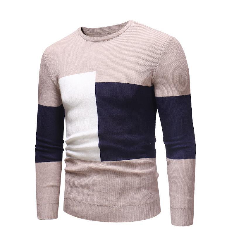 Herren Designer Pullover mit modernem Blockmuster EB