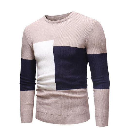 Herren Designer Pullover mit modernem Blockmuster EB