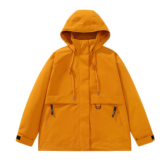 Herren funktionale Freizeitjacke mit verstellbarem Kapuzenkragen und großen Taschen EB