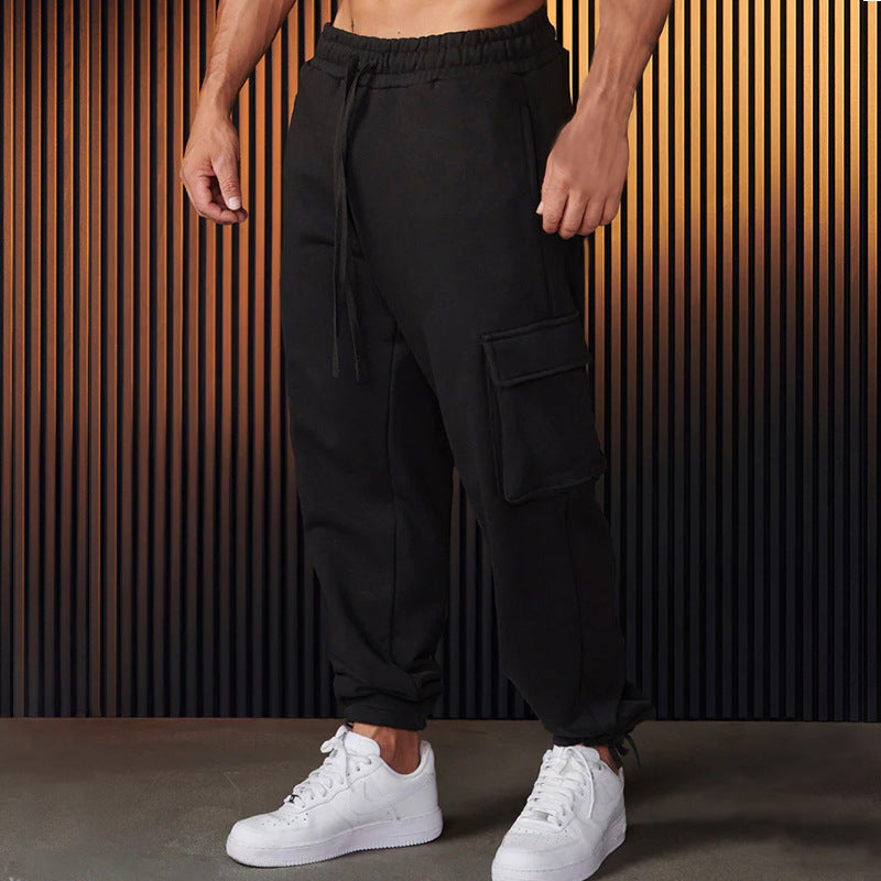 Herren entspannte Cargo-Hose mit praktischem Taschen-Design und elastischem Bund EB