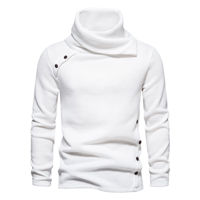 Herren modisches Kapuzenpullover mit asymmetrischem Design und Knopfdetails EB