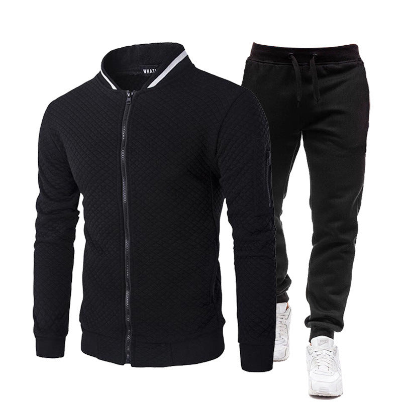Herren modische Trainingsjacke mit Stehkragen und Sporthose EB