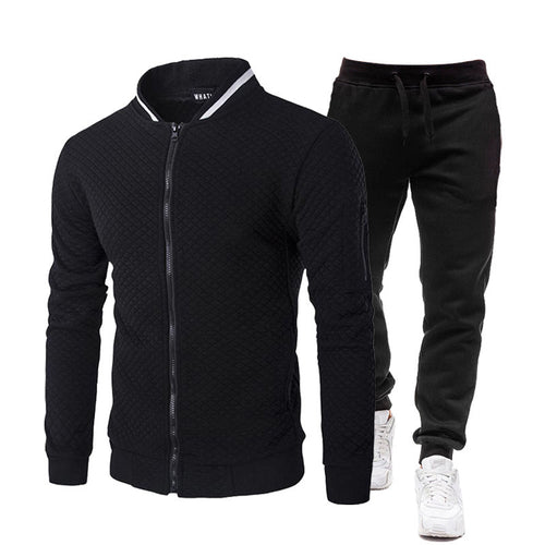 Herren modische Trainingsjacke mit Stehkragen und Sporthose EB