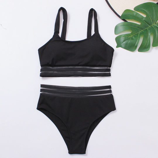 Damen Sportliches Bikini-Set mit modischer Elastikband-Optik EB